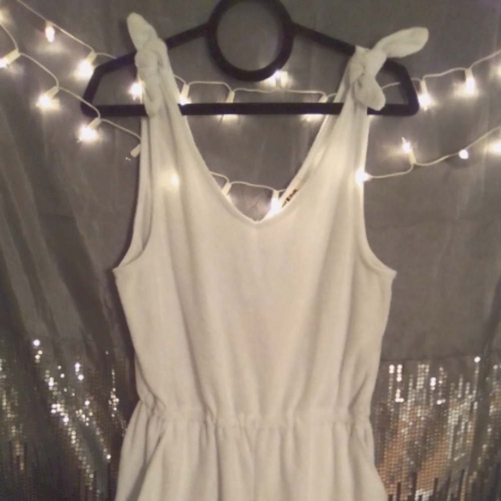 Super Soft White Romper (towel like material)